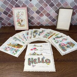 20 Unused Vintage 1950's Greeting Cards - Sweet & Dainty Parchment All Occasion